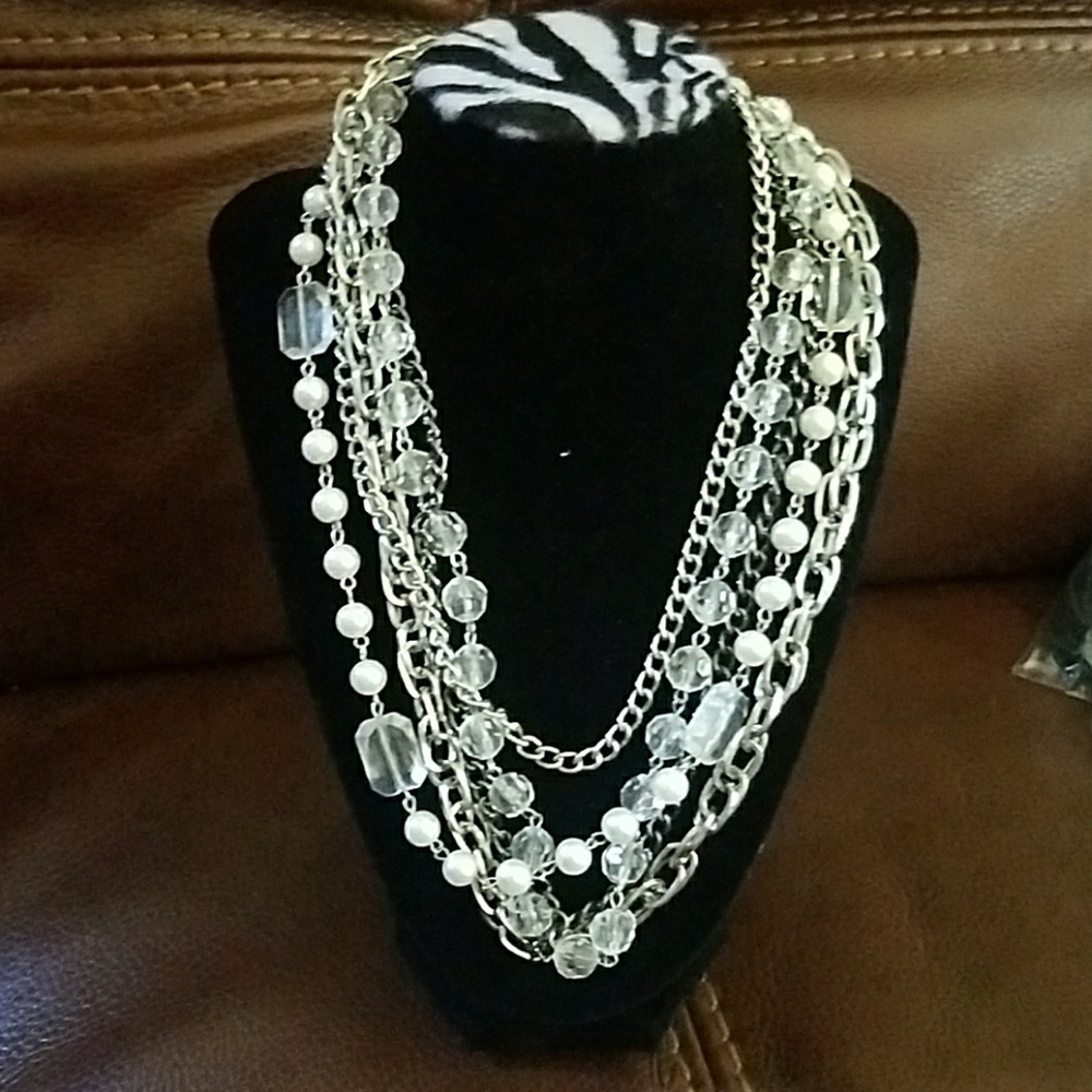 Multi-layer chain and Pearl and bead necklace